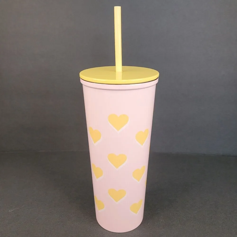Stoney Clover Lane x Target Hearts Tumbler Stainless Steel 23oz Pink Yellow Lid